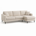 Ecksofa 3-Sitzer Beige Polyester L-Form 260 x 160 x 85 cm