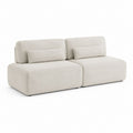 2-Sitzer Modulsofa Creme mit Polyester-Bouclébezug rechteckig 200 x 100 x 75 cm