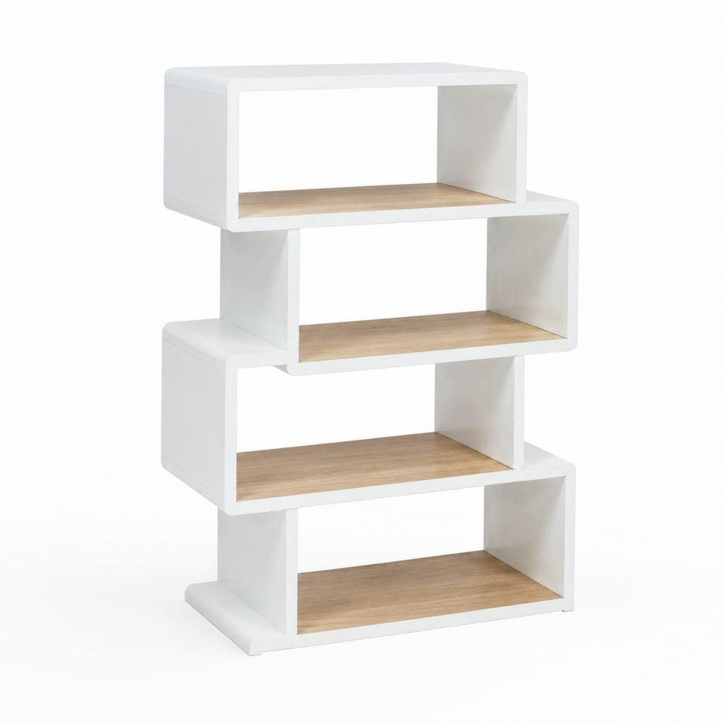 Standregal Bücherregal Weiß Natur MDF rechteckig 60 x 30 x 120 cm