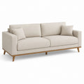 3-Sitzer Sofa Beige Polyester Rechteckig 220 x 90 x 85 cm