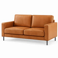 2-Sitzer Sofa Cognac PU-Kunstleder Rechteckig 160 x 85 x 82 cm