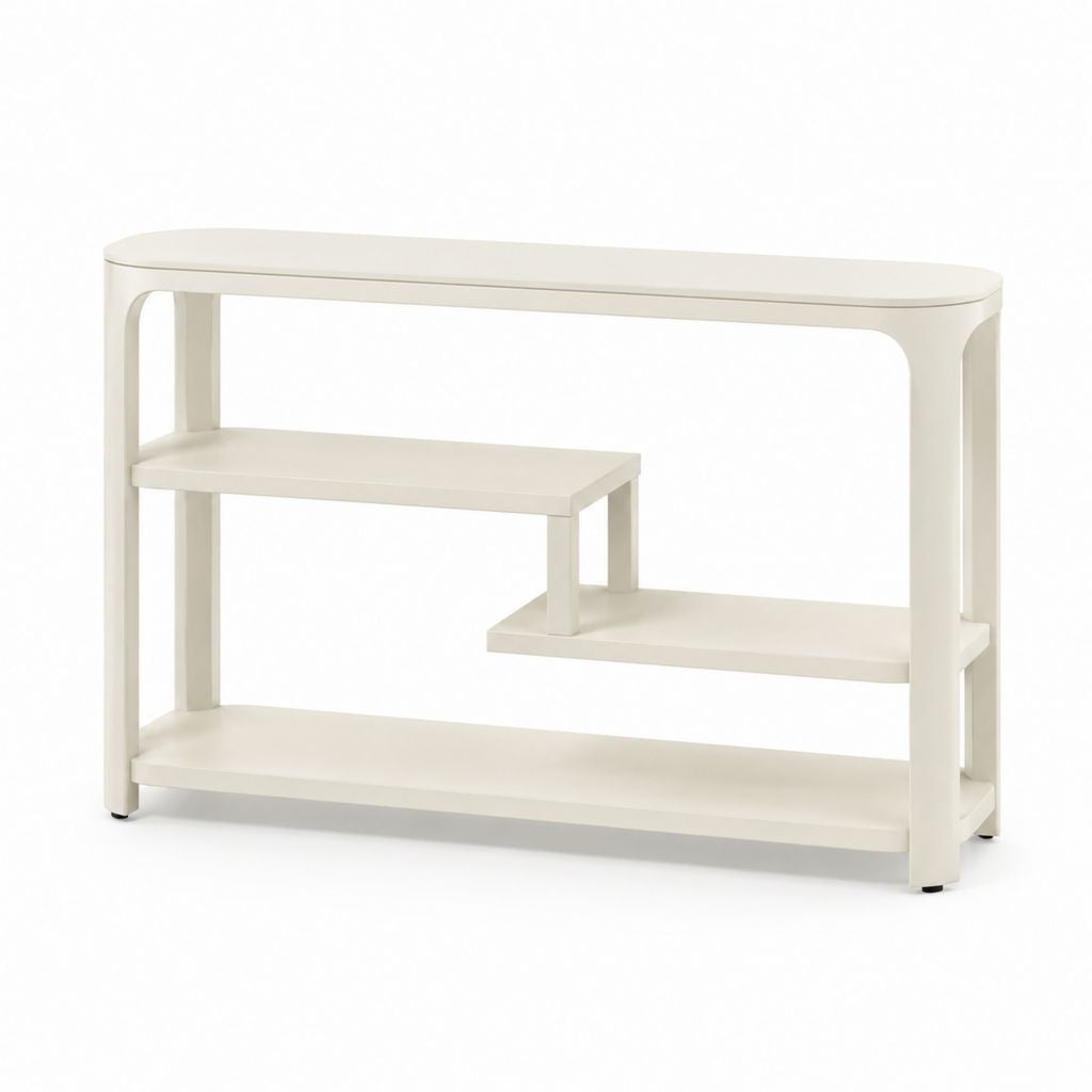 Konsolentisch Weiß aus MDF mit 3 Ablagen 120 x 30 x 80 cm