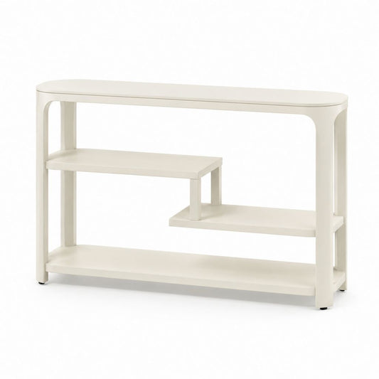 Konsolentisch Weiß aus MDF mit 3 Ablagen 120 x 30 x 80 cm