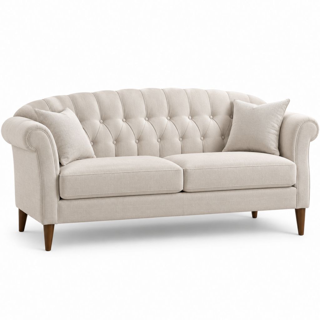 2-Sitzer Sofa Creme Polyester 170 x 86 x 82 cm