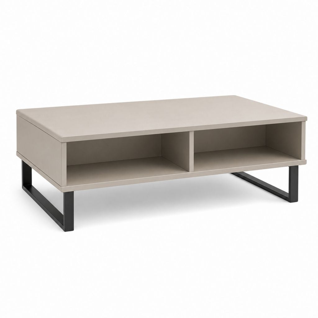 Couchtisch Taupe MDF rechteckig mit 2 offenen Fächern 100 x 60 x 40 cm