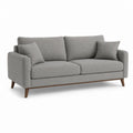 2-Sitzer Sofa Grau aus Polyester mit Massivholzfüßen 200 x 90 x 85 cm
