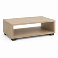 Couchtisch Eiche hell Spanplatte rechteckig mit Ablagefach 100 x 60 x 40 cm